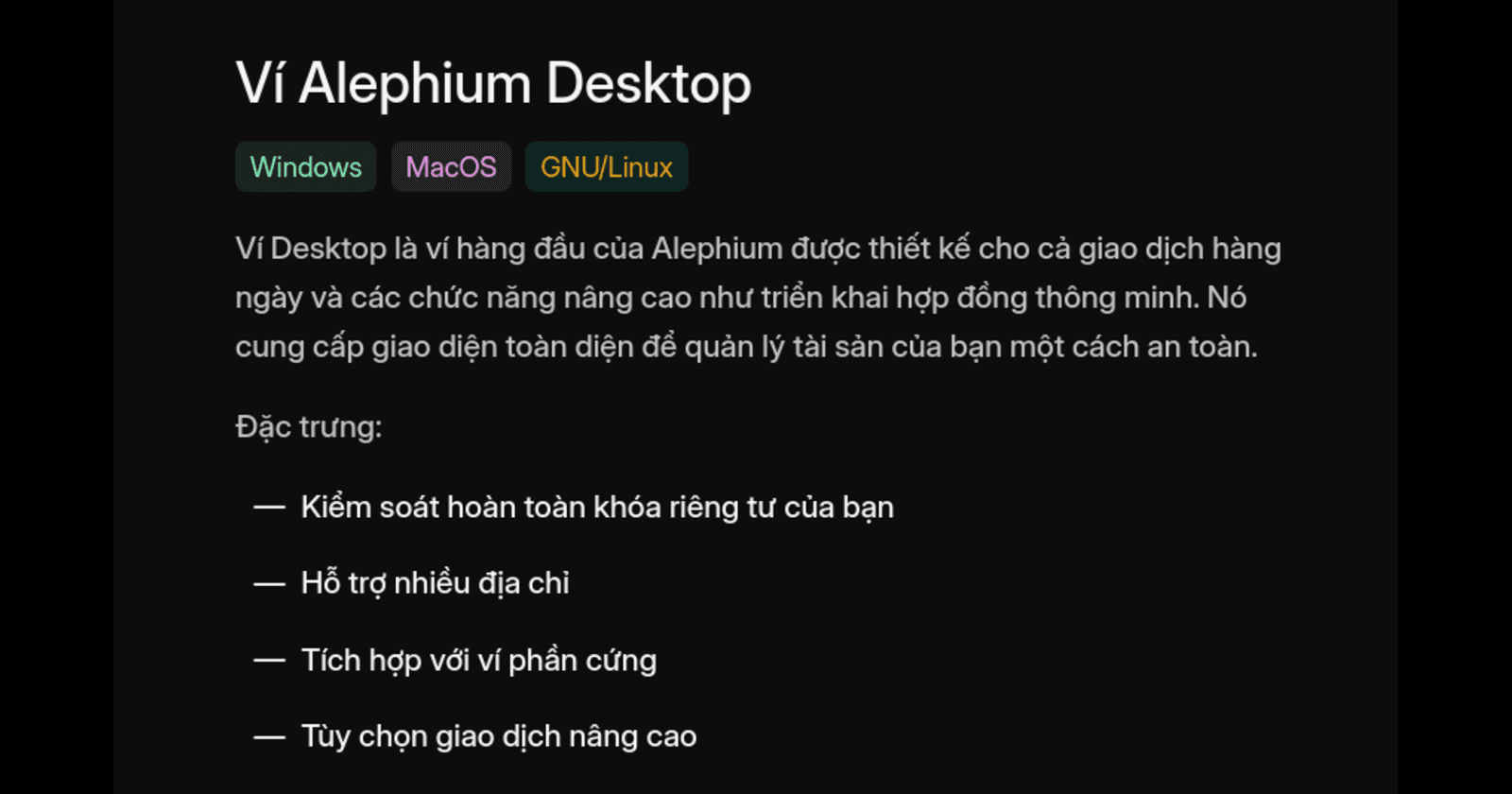 Hướng Dẫn Sử Dụng Ví Alephium Desktop