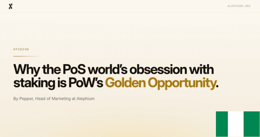 Wetin make the world's Obsession for PoS become Big Opportunity for PoW